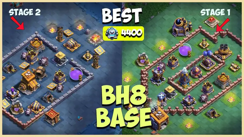 Builder Hall 10 Base (Stage 1 and Stage 2) with Copy link - Base of Clans
