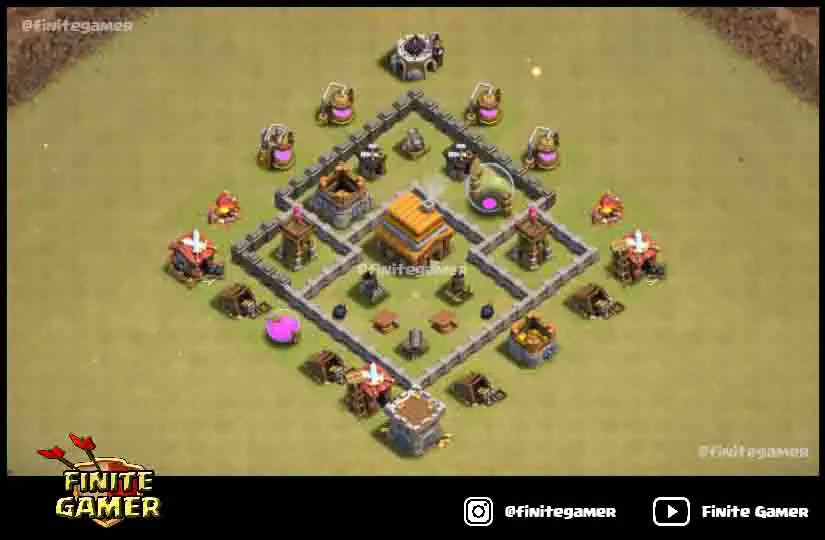 clash of clans th4 war base