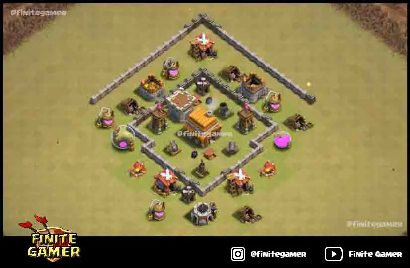 coc th4 war base