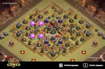 Map Clash Of Clans Town Hall 10 25 Best Coc Th10 War Base Links 2022 (Anti 2 Star Bases) - Finite Gamer