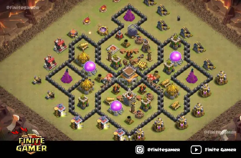 Best Town Hall 8 War Base With Links Cwl Base Layout Finite Gamer