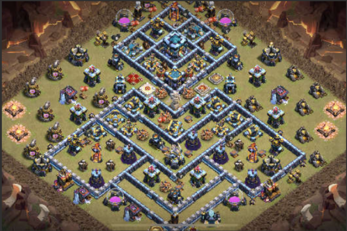 Best Town Hall 13 War Base Layout With Links 2021 Finite Gamer Base