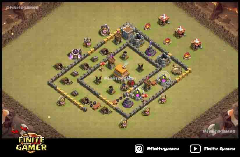 clash of clans town hall 6 war base