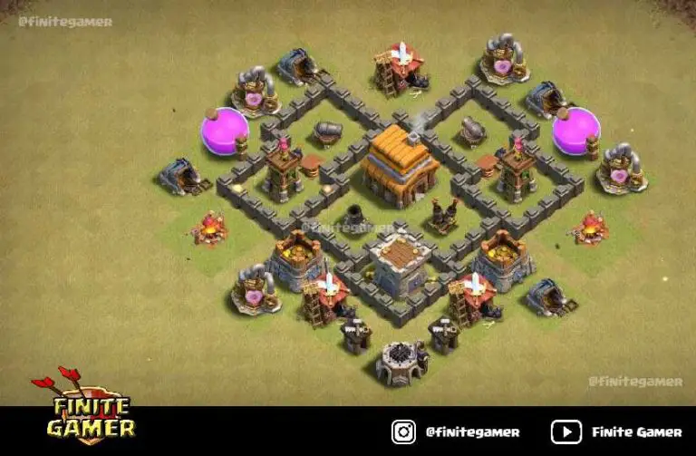 coc town hall 4 best defense base (2)